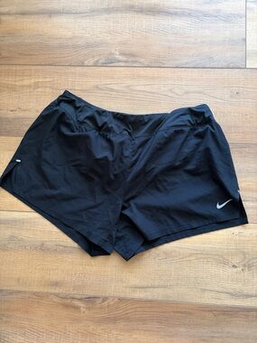 Nike Women's Black Athletic Running Shorts with Reflective Swoosh 4.5” Inseam.